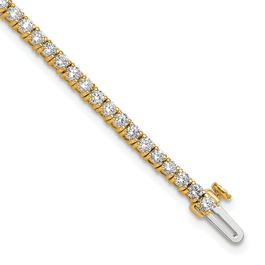 14K Yellow Gold 2 3/4 Carat Lab Grown Diamond Vs+ F+ Complete Tennis Bracelet