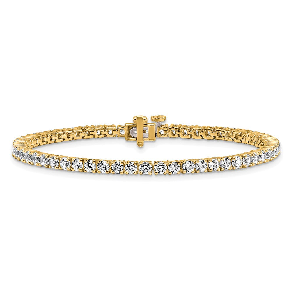 14K Yellow Gold 5 Carat Lab Grown Diamond Vs+ F+ Complete Tennis Bracelet