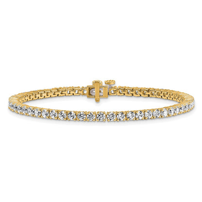 14K Yellow Gold 5 Carat Lab Grown Diamond Vs+ F+ Complete Tennis Bracelet