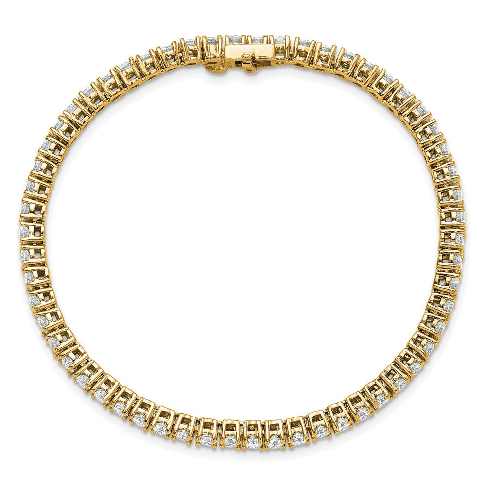 14K Yellow Gold 5 Carat Lab Grown Diamond Vs+ F+ Complete Tennis Bracelet
