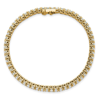 14K Yellow Gold 5 Carat Lab Grown Diamond Vs+ F+ Complete Tennis Bracelet