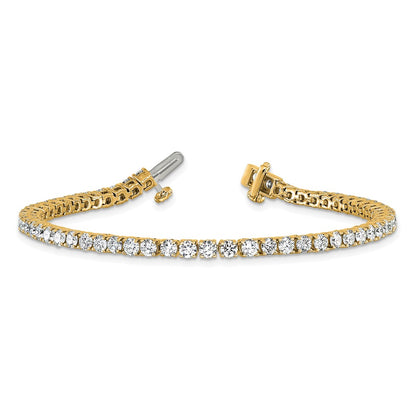 14K Yellow Gold 5 Carat Lab Grown Diamond Vs+ F+ Complete Tennis Bracelet