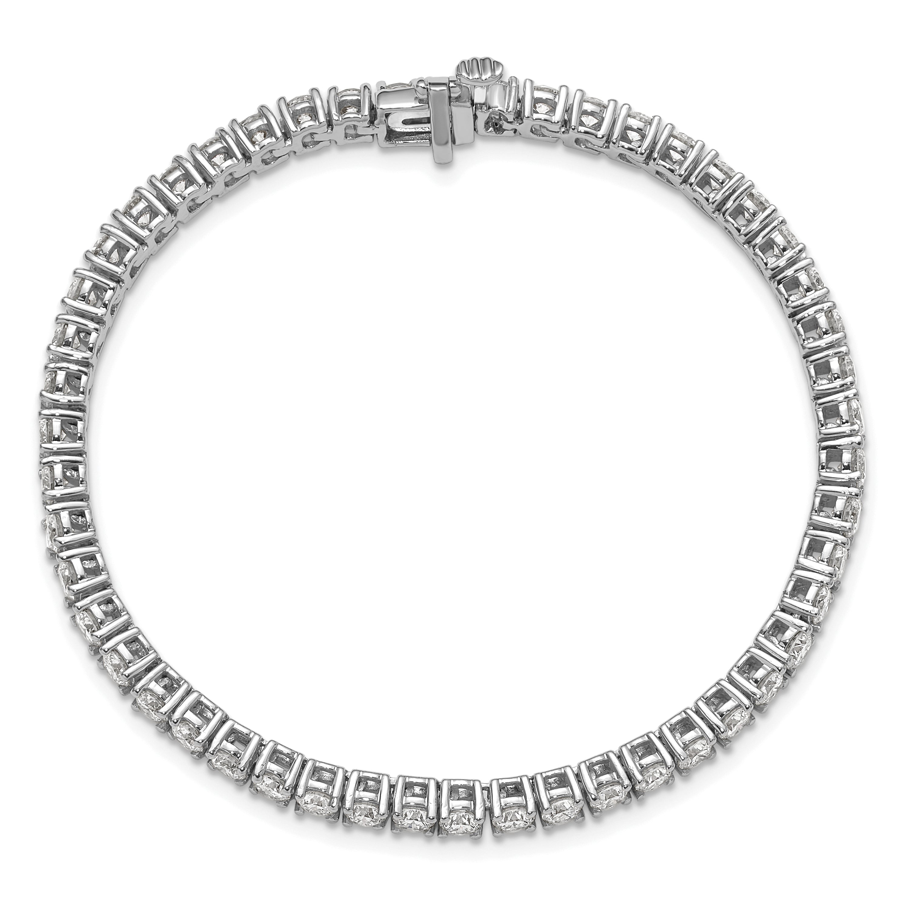 14K White Gold 7 Carat Lab Grown Diamond Vs+ F+ Complete Tennis Bracelet