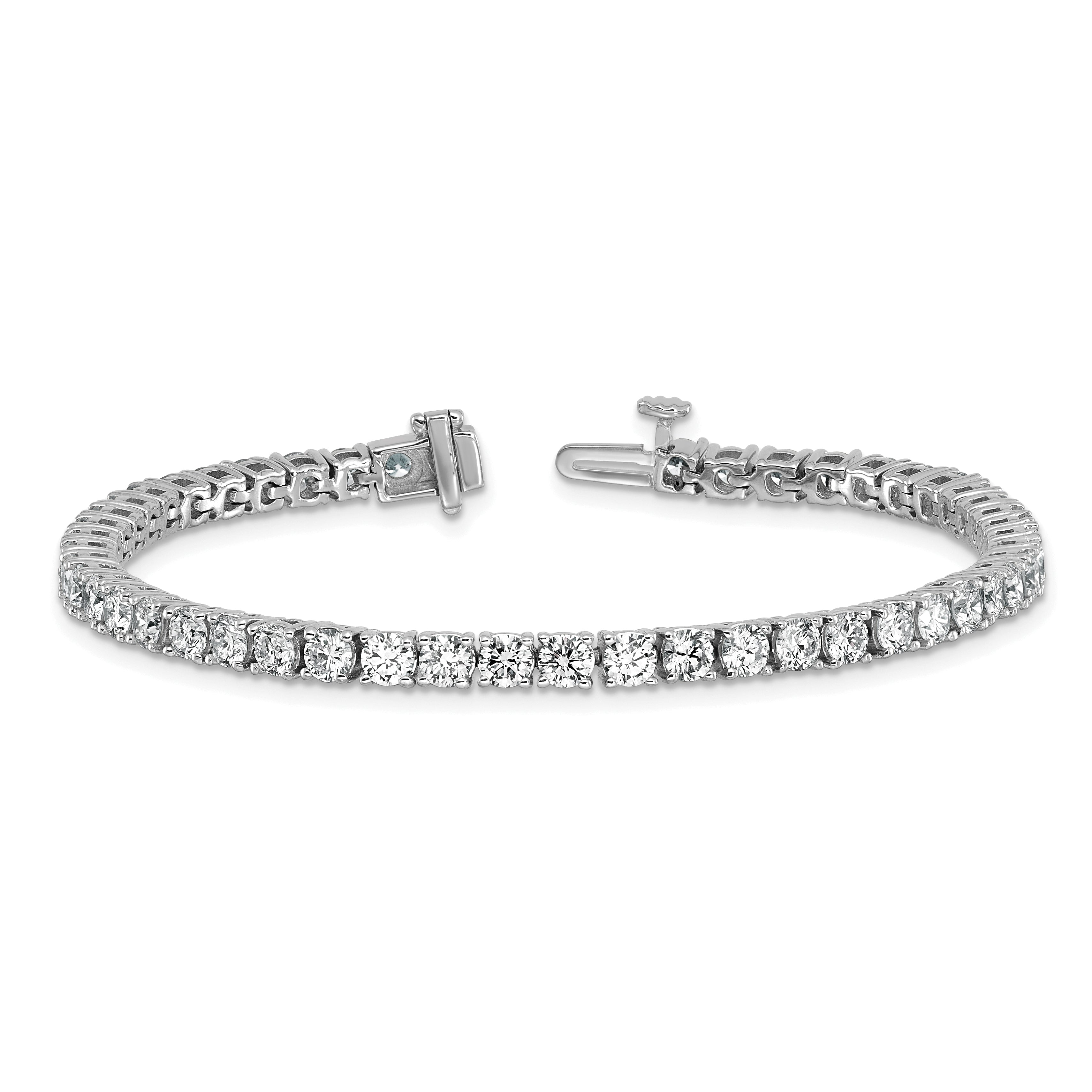 14K White Gold 7 Carat Lab Grown Diamond Vs+ F+ Complete Tennis Bracelet
