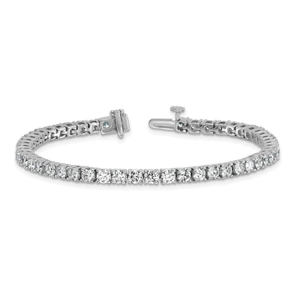 14K White Gold 7 Carat Lab Grown Diamond Vs+ F+ Complete Tennis Bracelet