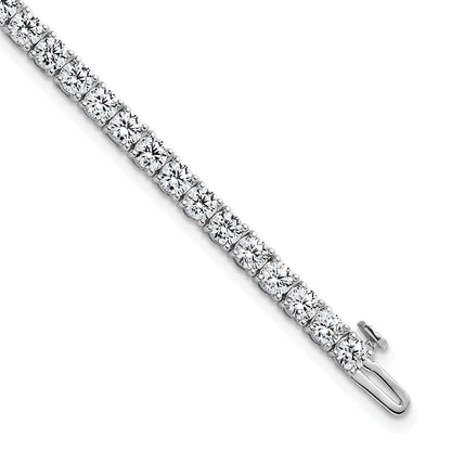 14K White Gold 7 Carat Lab Grown Diamond Vs+ F+ Complete Tennis Bracelet