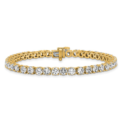 14K Yellow Gold 9 Carat Lab Grown Diamond Vs+ F+ Complete Tennis Bracelet
