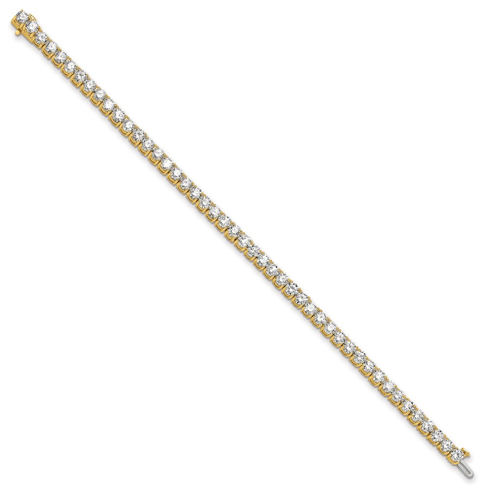 14K Yellow Gold 10 Carat Lab Grown Diamond Vs+ F+ Complete Tennis Bracelet