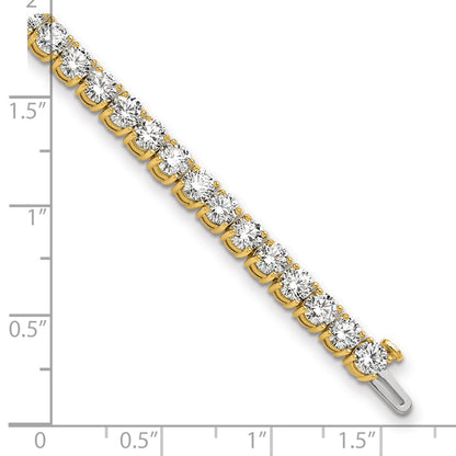 14K Yellow Gold 10 Carat Lab Grown Diamond Vs+ F+ Complete Tennis Bracelet