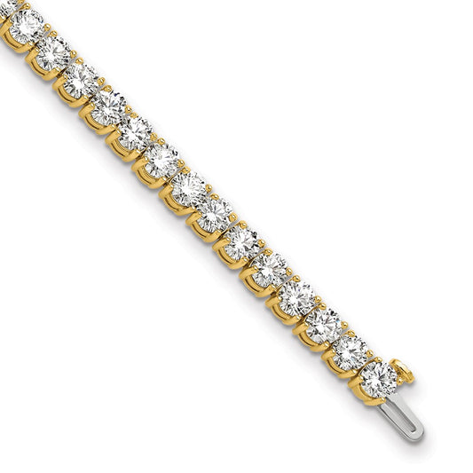 14K Yellow Gold 10 Carat Lab Grown Diamond Vs+ F+ Complete Tennis Bracelet