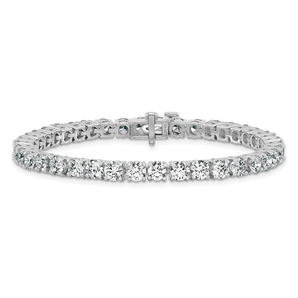 14K White Gold 12 1/2 Carat Lab Grown Diamond Vs+ F+ Complete Tennis Bracelet