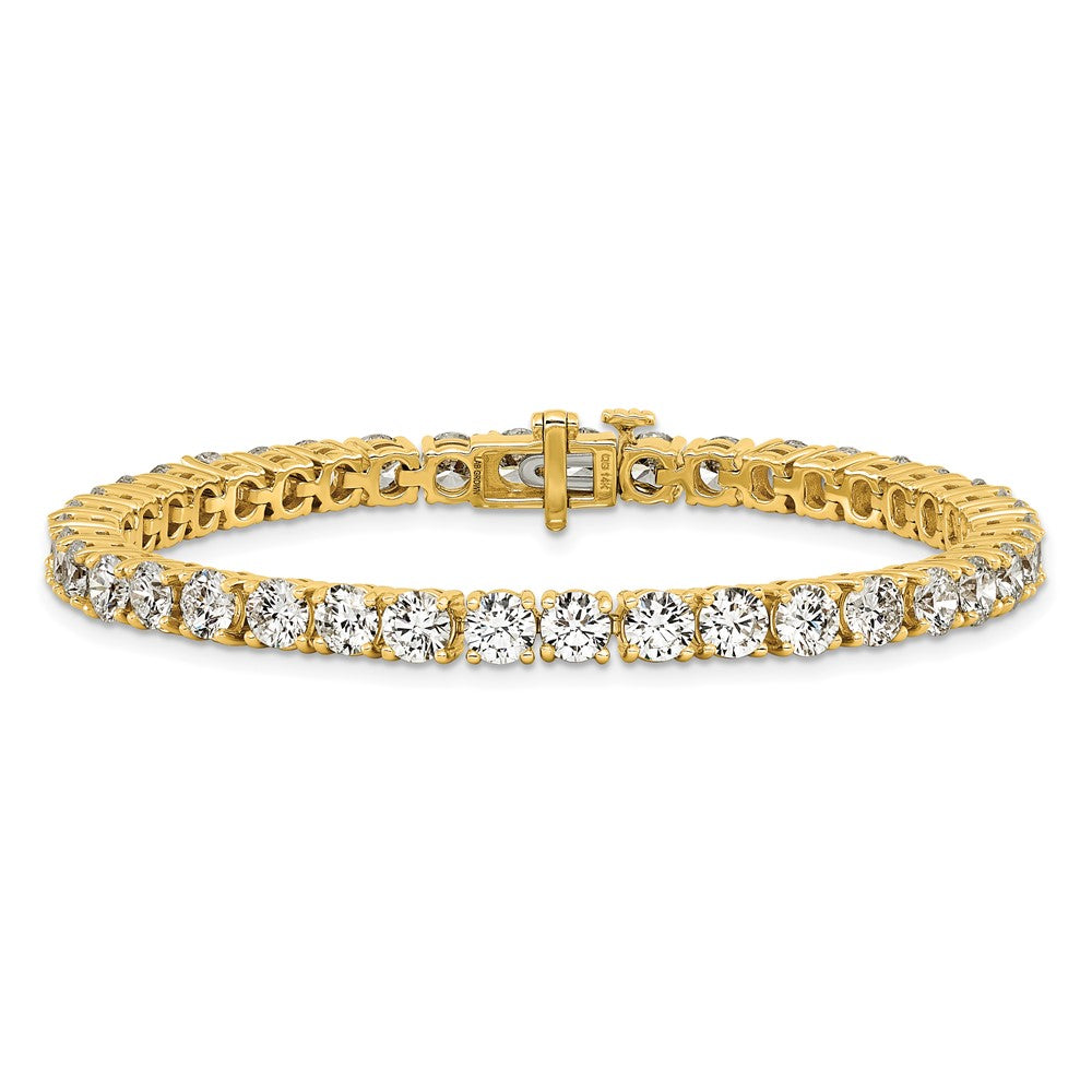 14K Yellow Gold 12 1/2 Carat Lab Grown Diamond Vs+ F+ Complete Tennis Bracelet