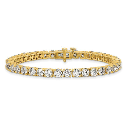 14K Yellow Gold 12 1/2 Carat Lab Grown Diamond Vs+ F+ Complete Tennis Bracelet