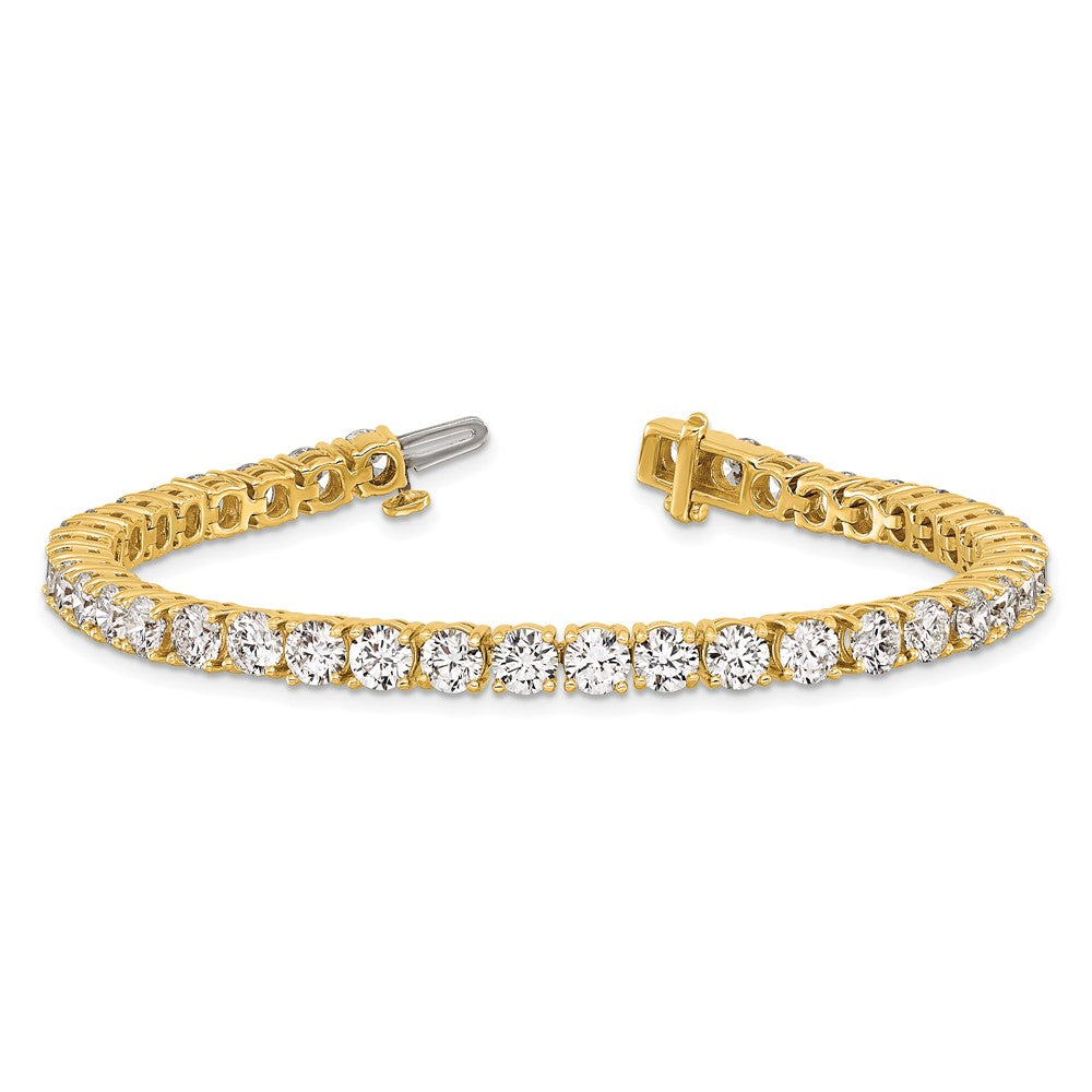 14K Yellow Gold 12 1/2 Carat Lab Grown Diamond Vs+ F+ Complete Tennis Bracelet