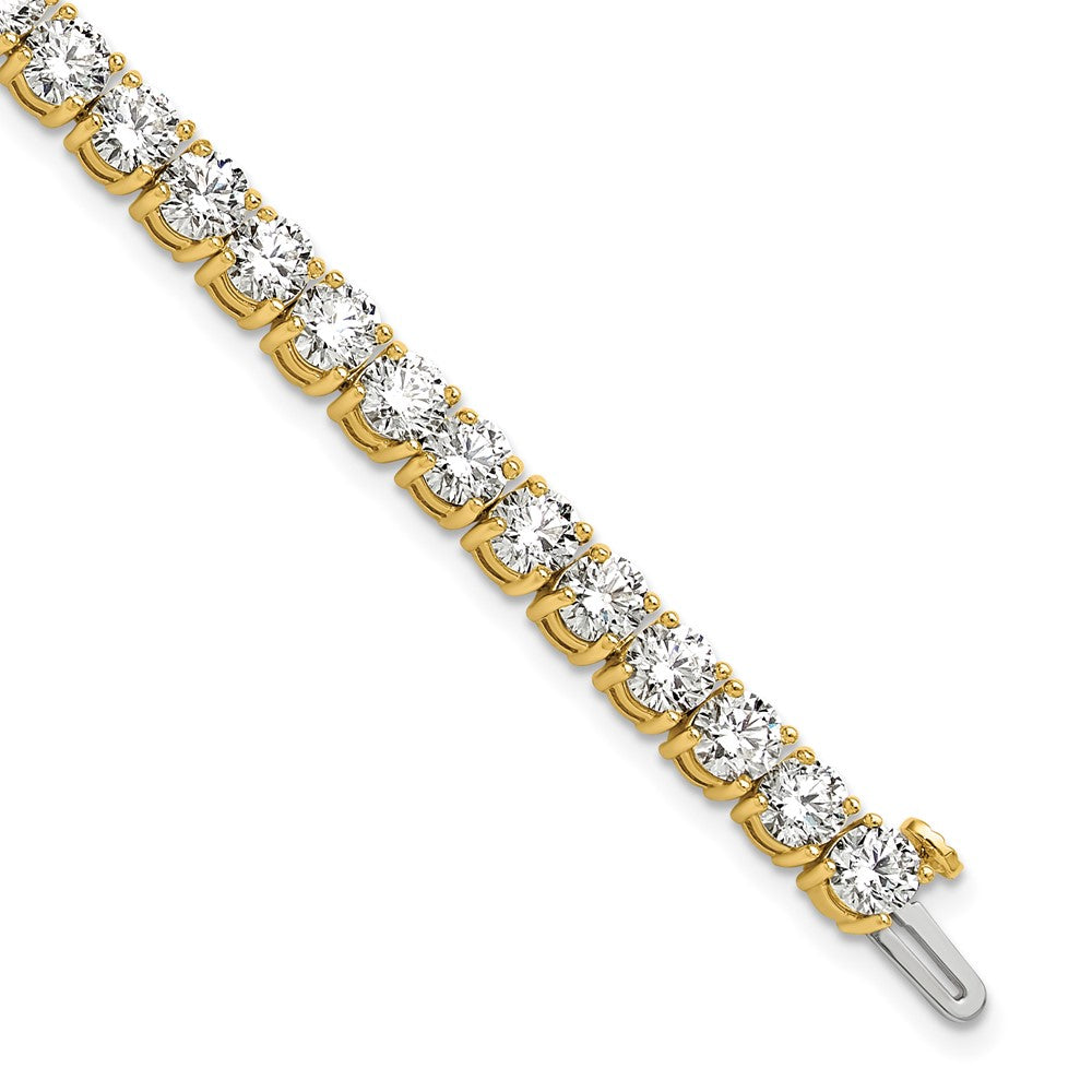 14K Yellow Gold 12 1/2 Carat Lab Grown Diamond Vs+ F+ Complete Tennis Bracelet