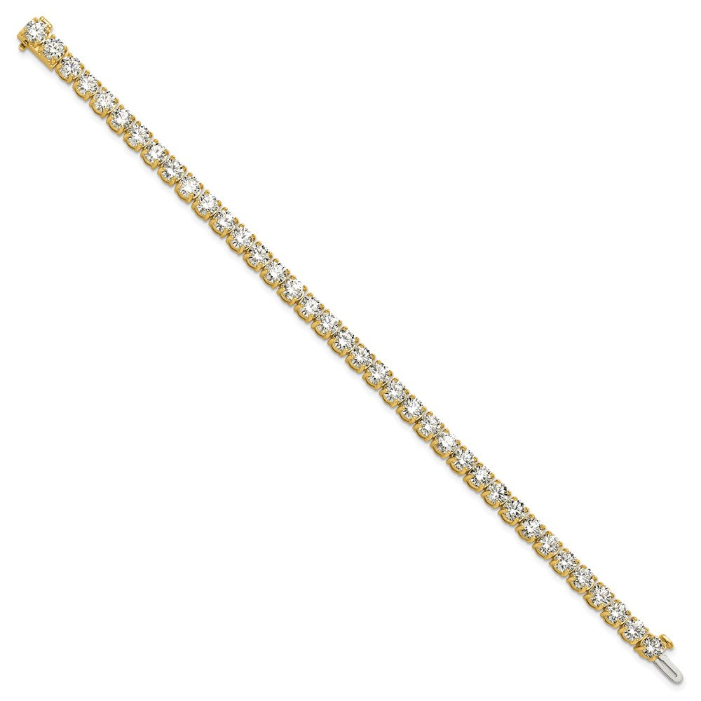 14K Yellow Gold 14 Carat Lab Grown Diamond Vs+ F+ Complete Tennis Bracelet