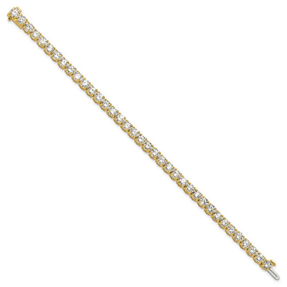 14K Yellow Gold 14 Carat Lab Grown Diamond Vs+ F+ Complete Tennis Bracelet