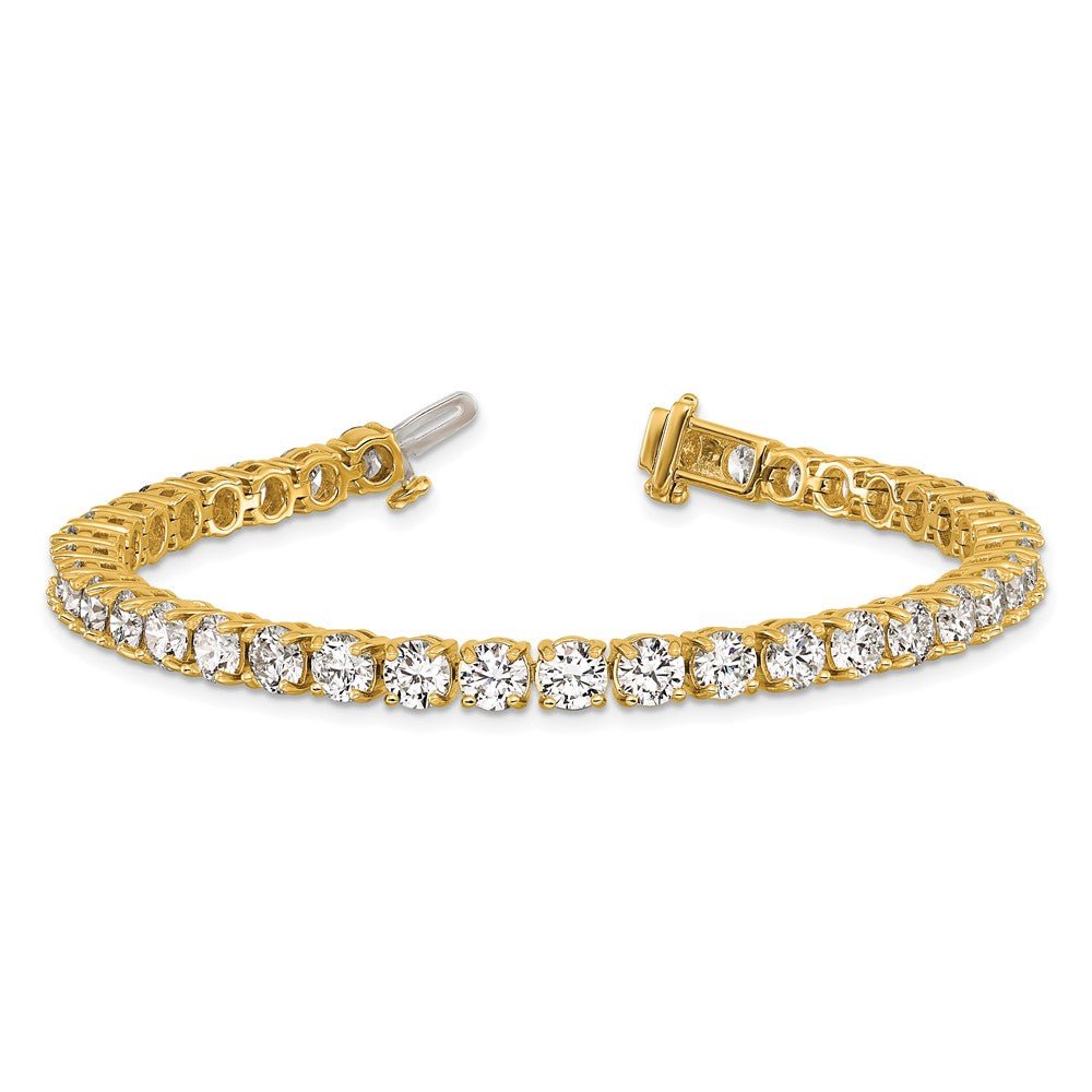 14K Yellow Gold 14 Carat Lab Grown Diamond Vs+ F+ Complete Tennis Bracelet