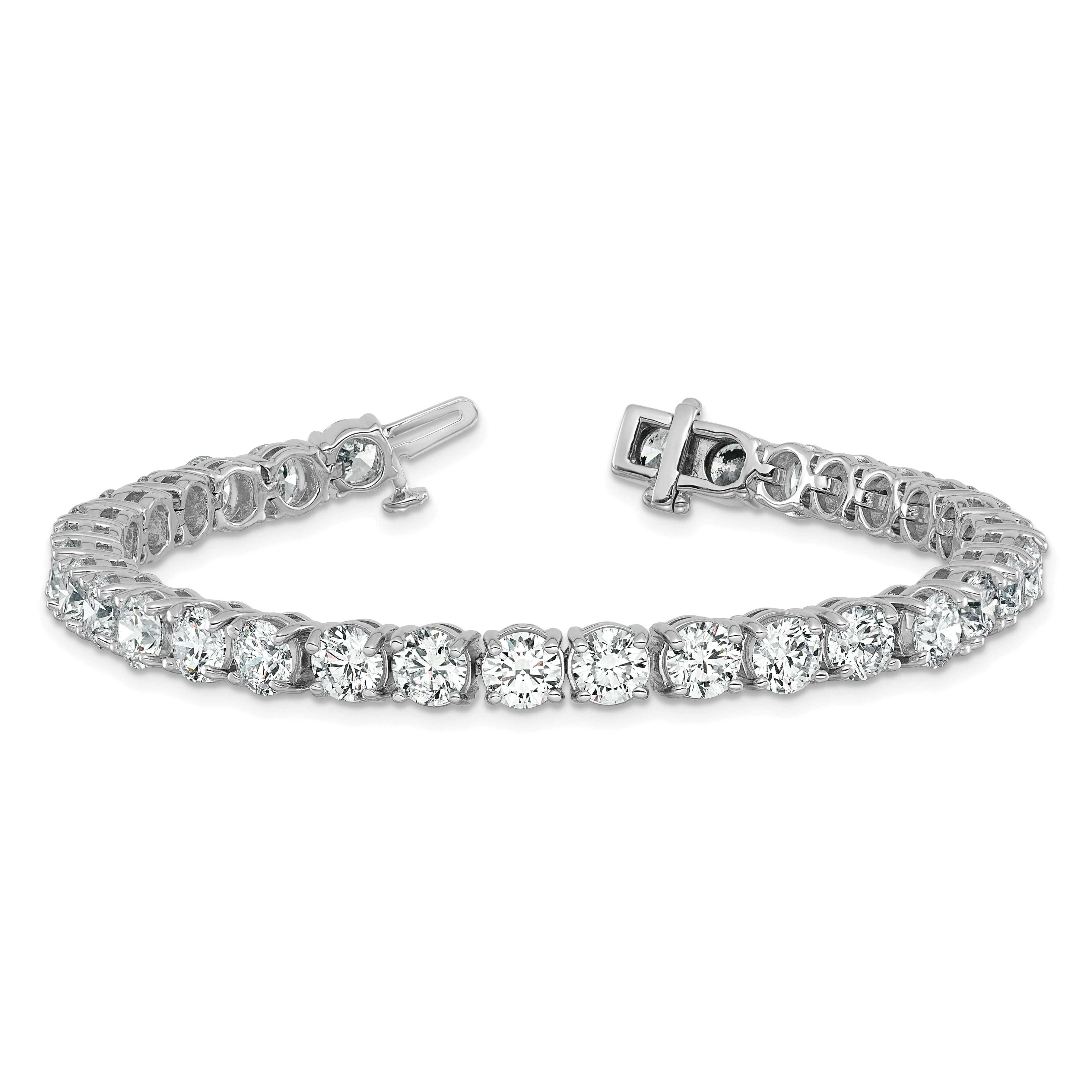 14K White Gold 16 Carat Lab Grown Diamond Vs+ F+ Complete Tennis Bracelet