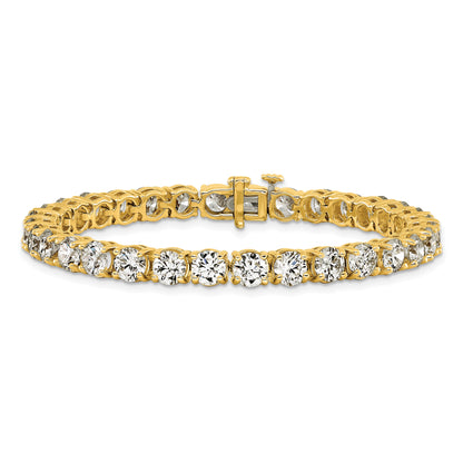 14K Yellow Gold 16 Carat Lab Grown Diamond Vs+ F+ Complete Tennis Bracelet