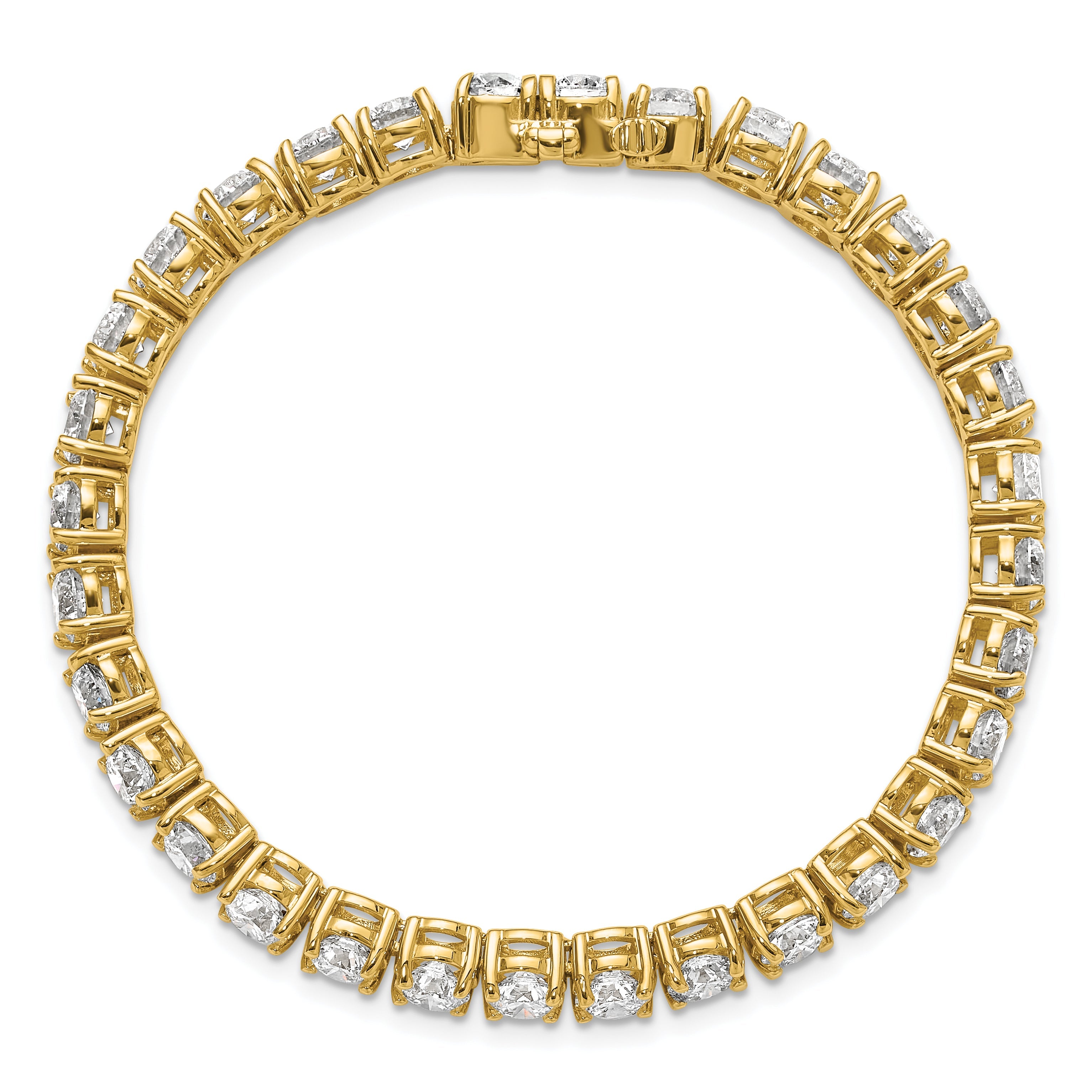 14K Yellow Gold 16 Carat Lab Grown Diamond Vs+ F+ Complete Tennis Bracelet