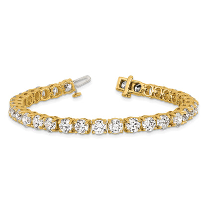 14K Yellow Gold 16 Carat Lab Grown Diamond Vs+ F+ Complete Tennis Bracelet