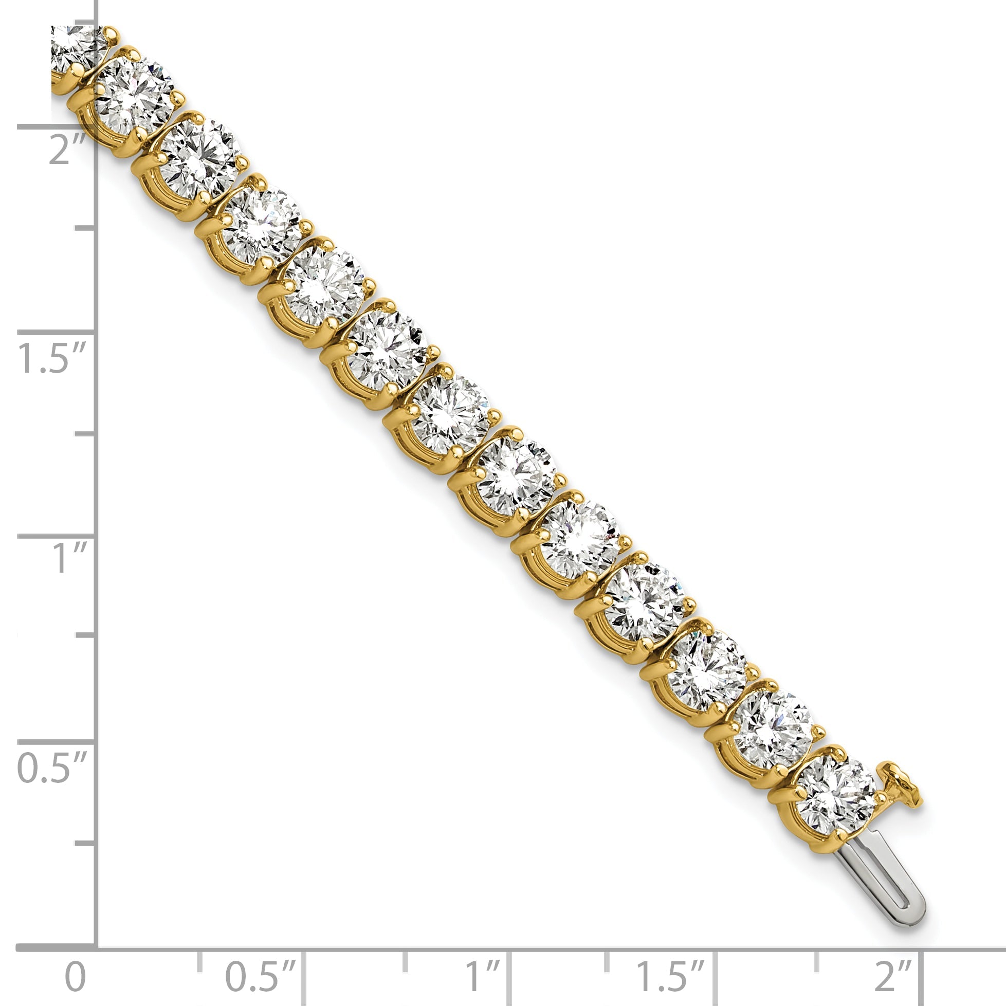 14K Yellow Gold 16 Carat Lab Grown Diamond Vs+ F+ Complete Tennis Bracelet