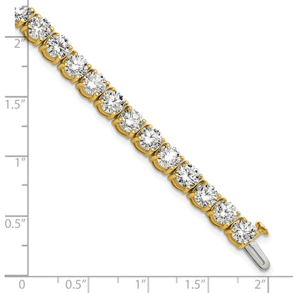 14K Yellow Gold 16 Carat Lab Grown Diamond Vs+ F+ Complete Tennis Bracelet