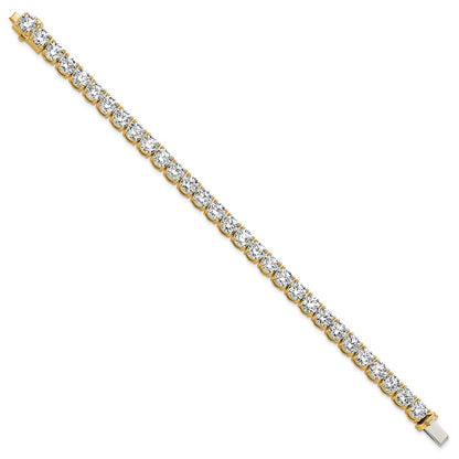 14K Yellow Gold 22 1/2 Carat Lab Grown Diamond Vs+ F+ Complete Tennis Bracelet