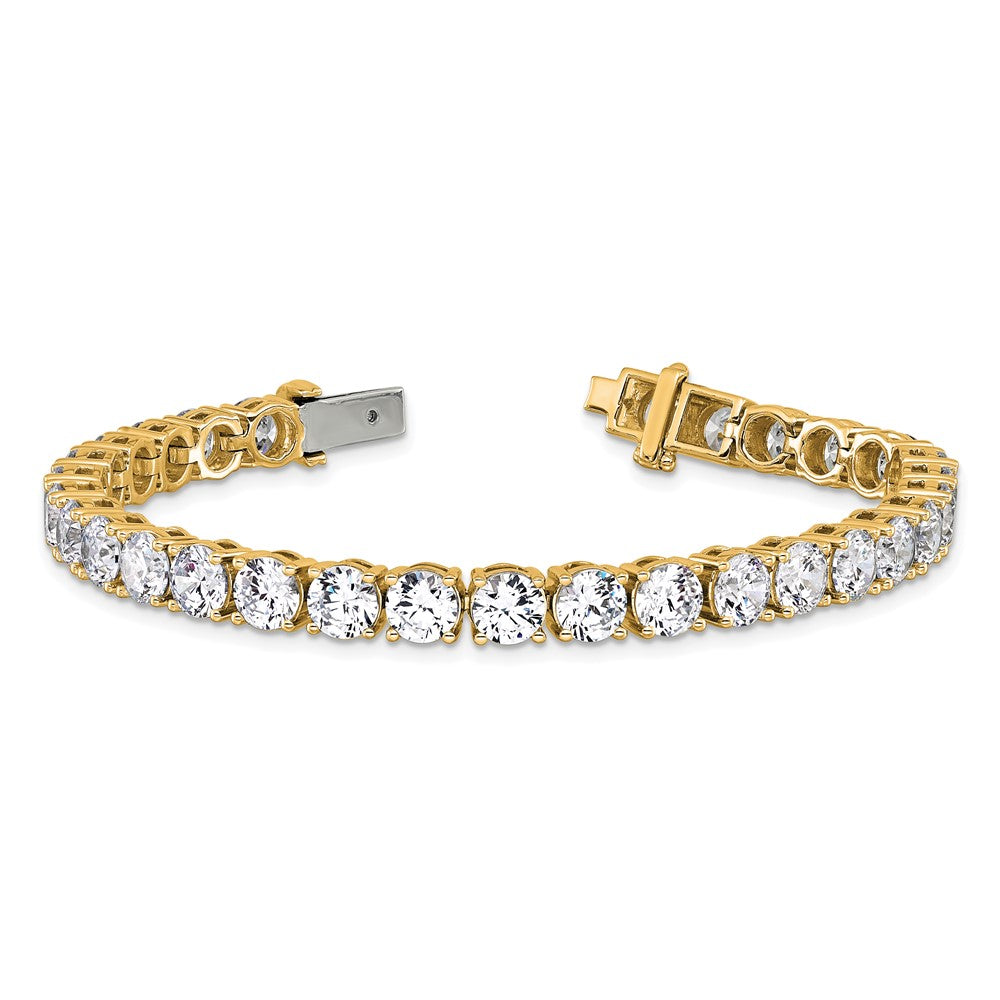 14K Yellow Gold 22 1/2 Carat Lab Grown Diamond Vs+ F+ Complete Tennis Bracelet