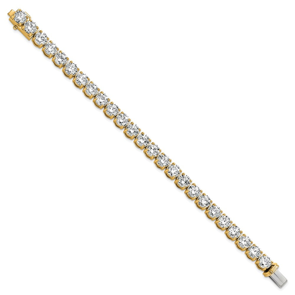 14K Yellow Gold 25 Carat Lab Grown Diamond Vs+ F+ Complete Tennis Bracelet