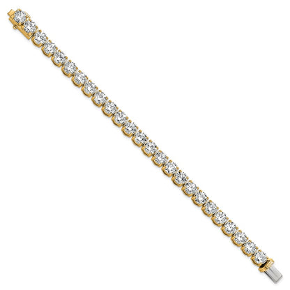 14K Yellow Gold 25 Carat Lab Grown Diamond Vs+ F+ Complete Tennis Bracelet