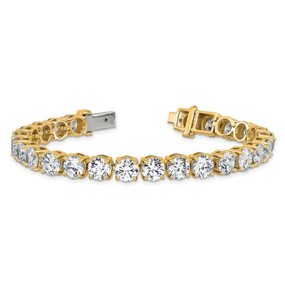 14K Yellow Gold 25 Carat Lab Grown Diamond Vs+ F+ Complete Tennis Bracelet