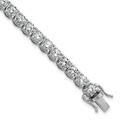 14K White Gold 11 1/8 Carat Lab Grown Diamond Vs+ F+ Complete Tennis Bracelet