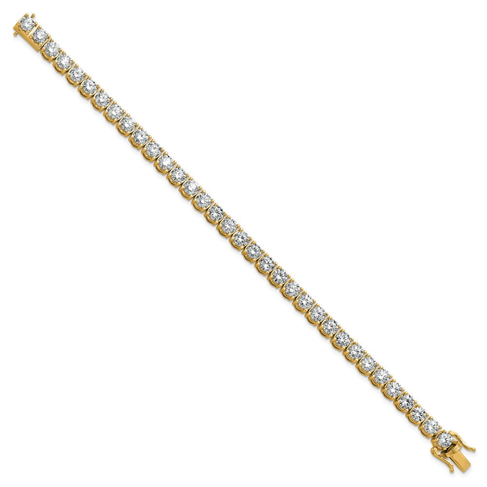 14K Yellow Gold 11 1/8 Carat Lab Grown Diamond Vs+ F+ Complete Tennis Bracelet