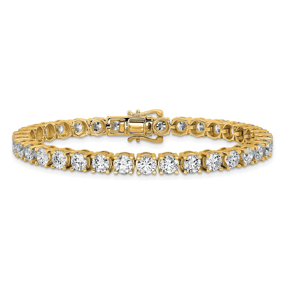 14K Yellow Gold 11 1/8 Carat Lab Grown Diamond Vs+ F+ Complete Tennis Bracelet