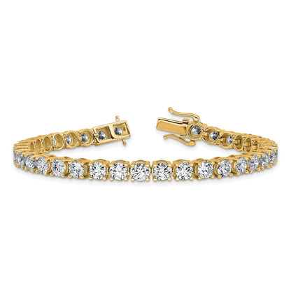 14K Yellow Gold 11 1/8 Carat Lab Grown Diamond Vs+ F+ Complete Tennis Bracelet