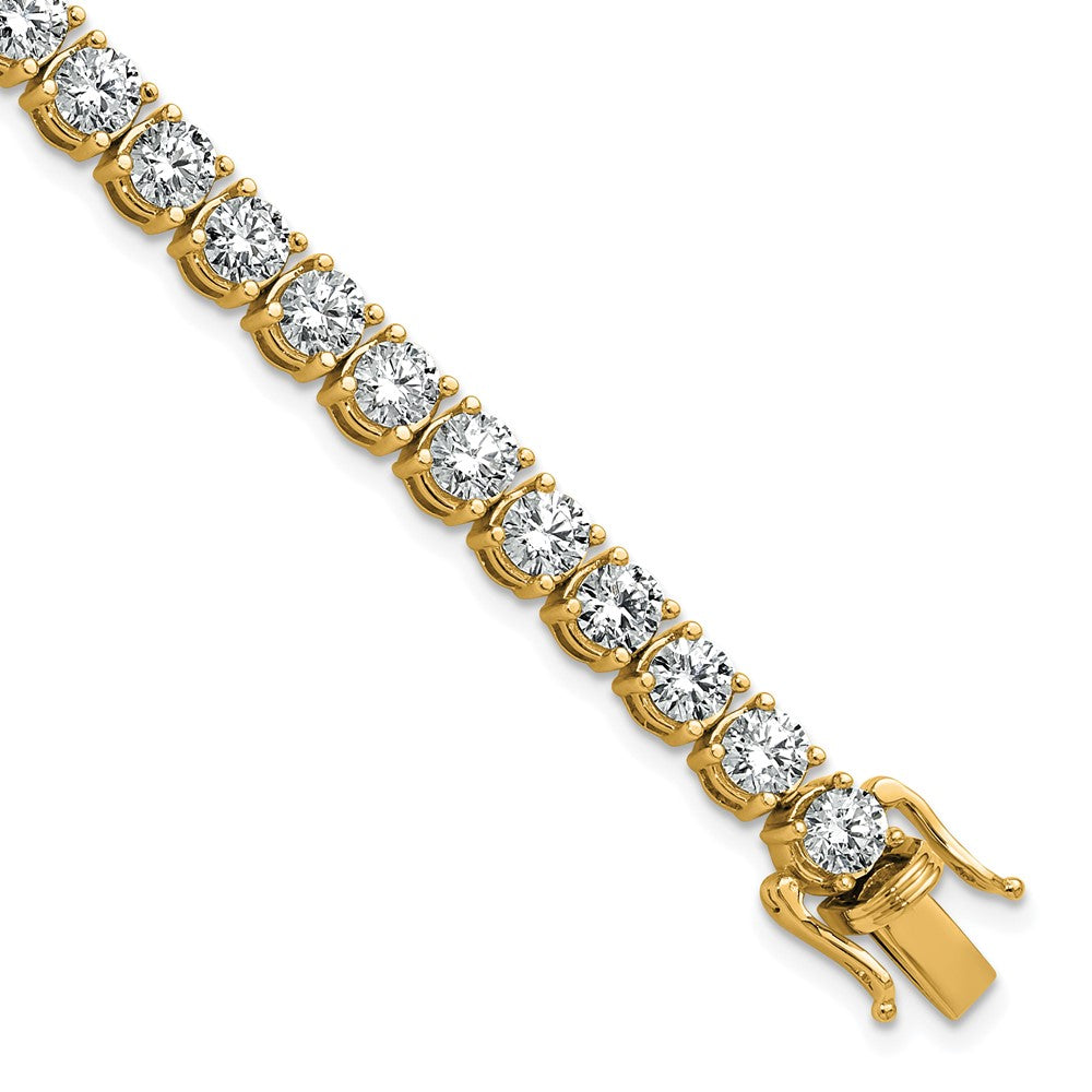 14K Yellow Gold 11 1/8 Carat Lab Grown Diamond Vs+ F+ Complete Tennis Bracelet