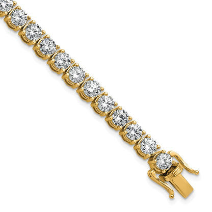14K Yellow Gold 11 1/8 Carat Lab Grown Diamond Vs+ F+ Complete Tennis Bracelet