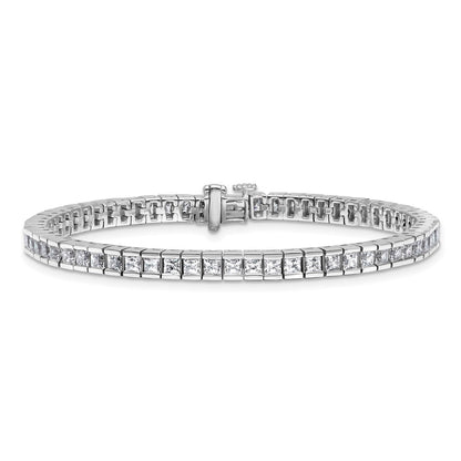 14K White Gold Certified Vs Def Lab Grown Princess Diamond Tennis Bracelet
