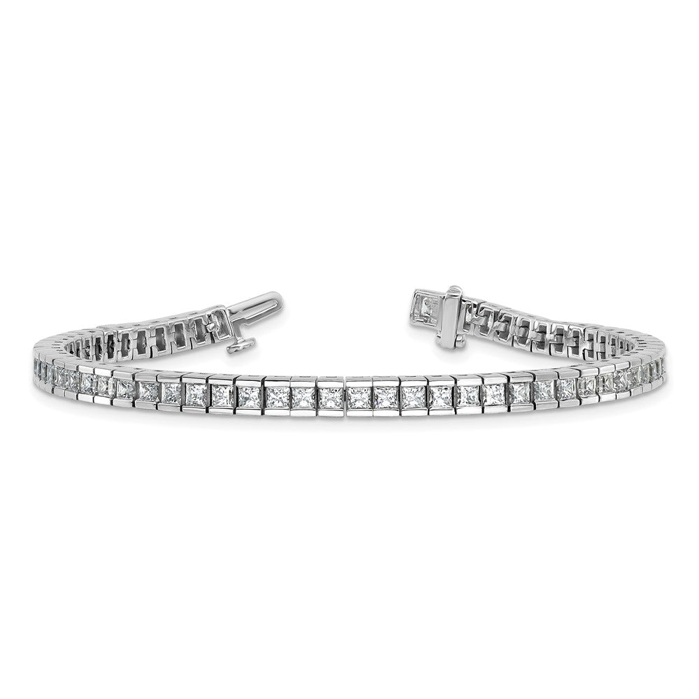 14K White Gold Certified Vs Def Lab Grown Princess Diamond Tennis Bracelet