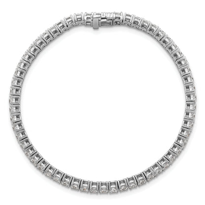 14K White Gold 7 Carat Lab Grown Diamond Vs+ F+ Complete Princess Prong Set Tennis Bracelet
