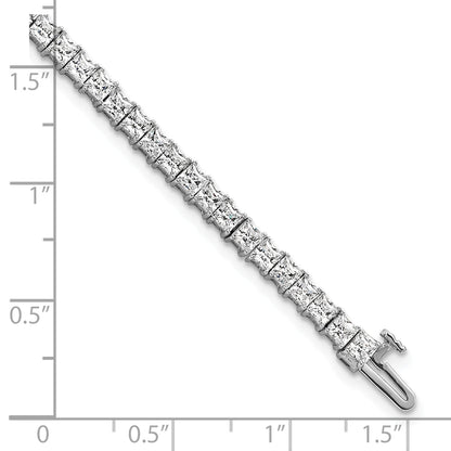 14K White Gold Certified Vs Def Lab Grown Princess Diamond Tennis Bracelet