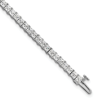 14K White Gold Certified Vs Def Lab Grown Princess Diamond Tennis Bracelet