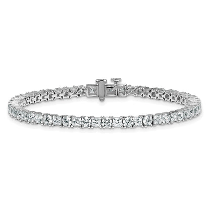 14K White Gold 7 Carat Lab Grown Diamond Vs/Si+ G+ Complete Princess And Round Tennis Bracelet