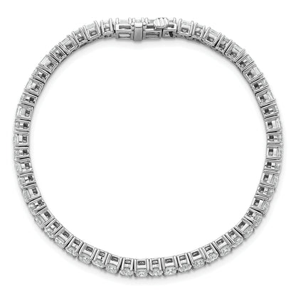 14K White Gold 7 Carat Lab Grown Diamond Vs/Si+ G+ Complete Princess And Round Tennis Bracelet
