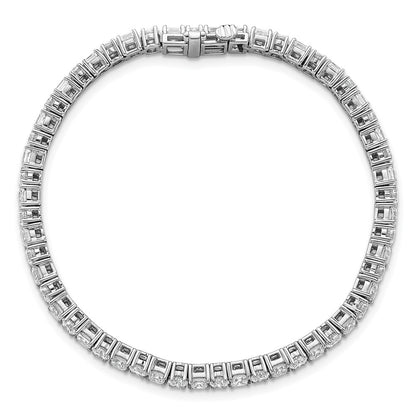 14K White Gold 7 Carat Lab Grown Diamond Vs+ F+ Complete Princess And Round Tennis Bracelet