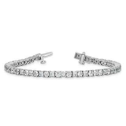 14K White Gold 7 Carat Lab Grown Diamond Vs/Si+ G+ Complete Princess And Round Tennis Bracelet