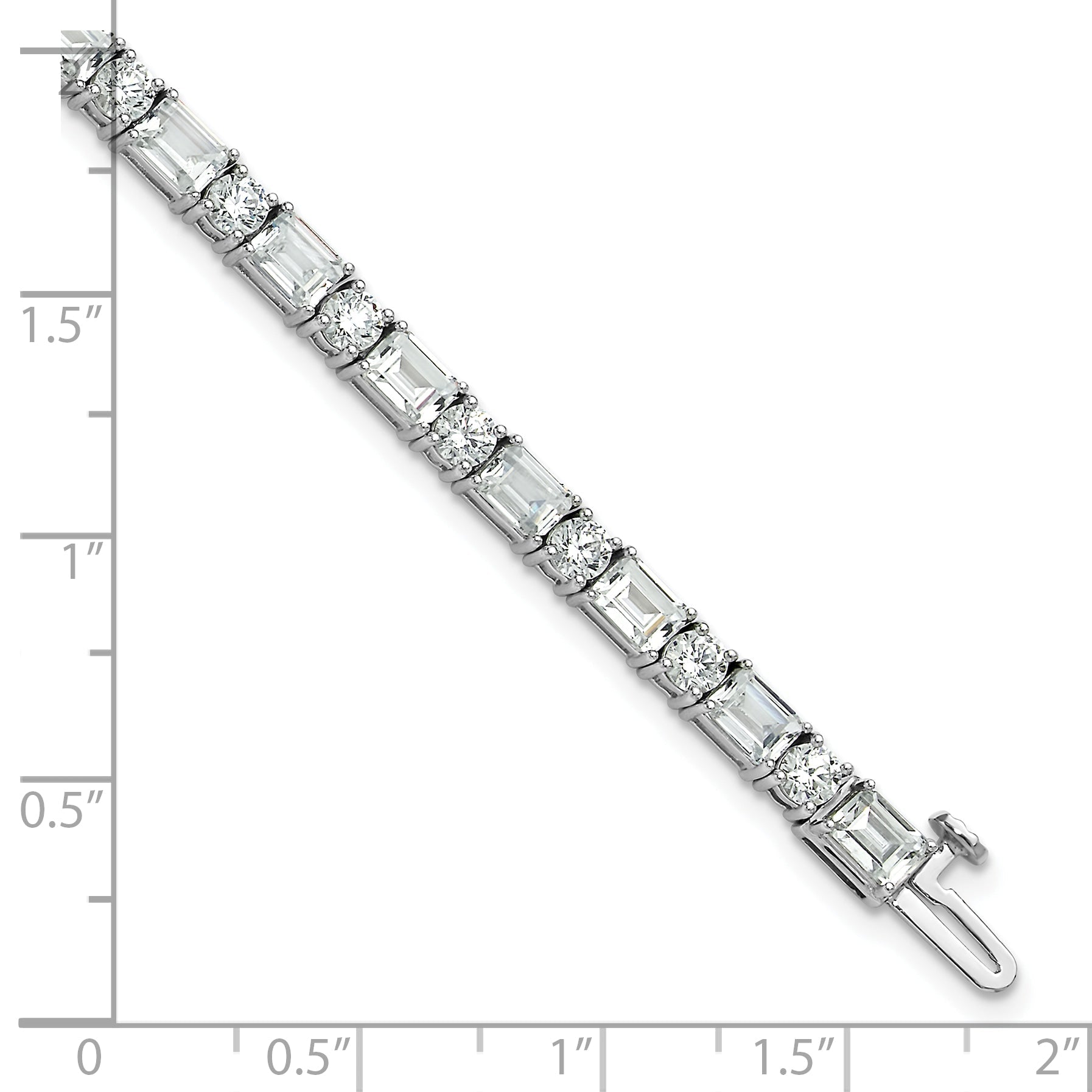 14K White Gold 10 Carat Lab Grown Diamond Vs+ F+ Complete Emerald And Round Tennis Bracelet