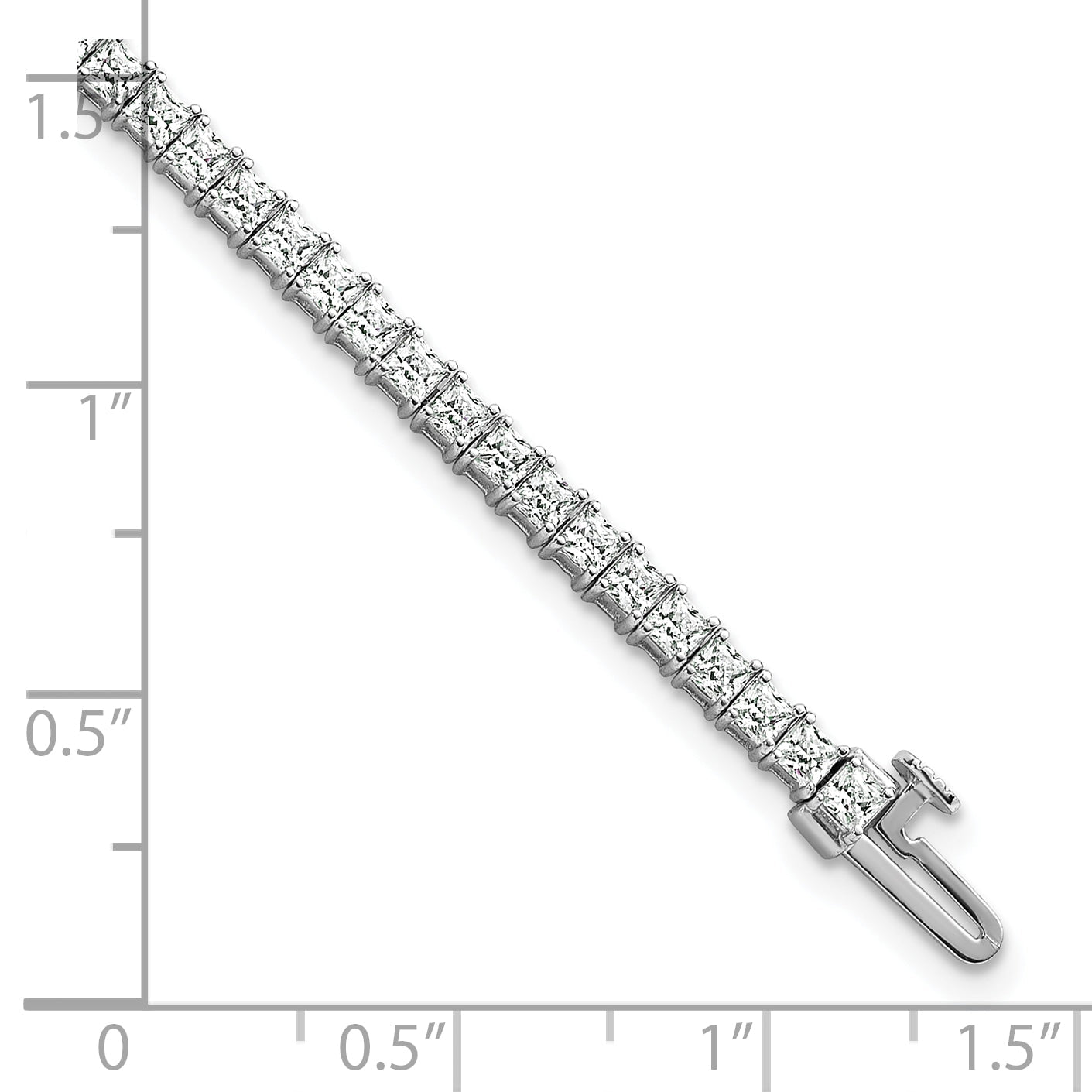 14K White Gold 5 Carat Lab Grown Diamond Vs+ F+ Complete Princess Prong Set Tennis Bracelet